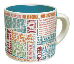 mug with first lines of novels