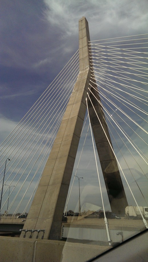 cables of the cable-stayed Zakim Bunker Hill Bridge in Boston