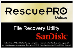 RescuePro application software to recover deleted files from a SanDisk