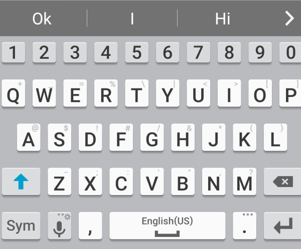 Samsung phone keyboard